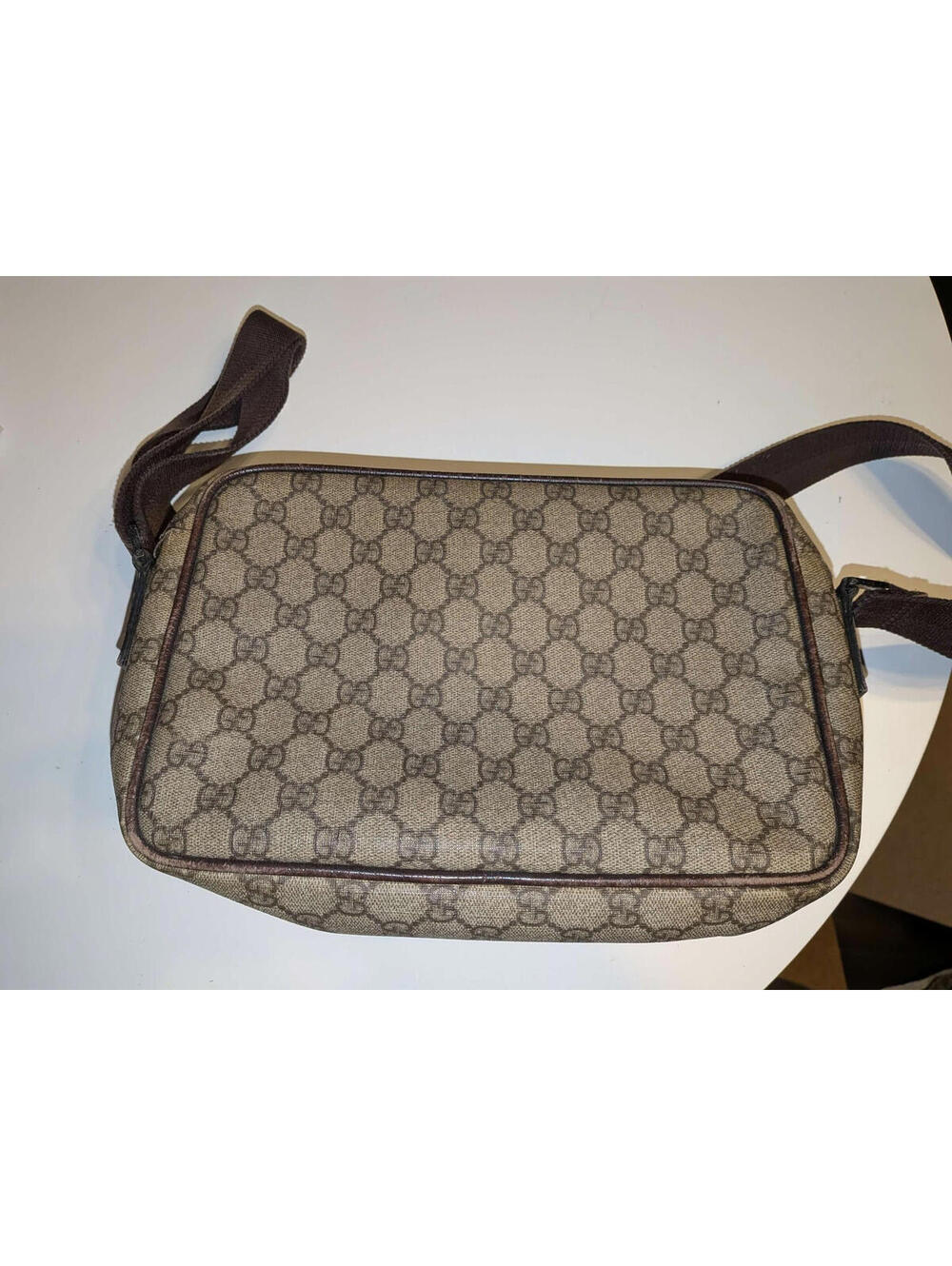 Usa Seller! Authentic! Gucci GG Supreme Canvas Shoulder Bag Brown Medium Women - Picture 2 of 9